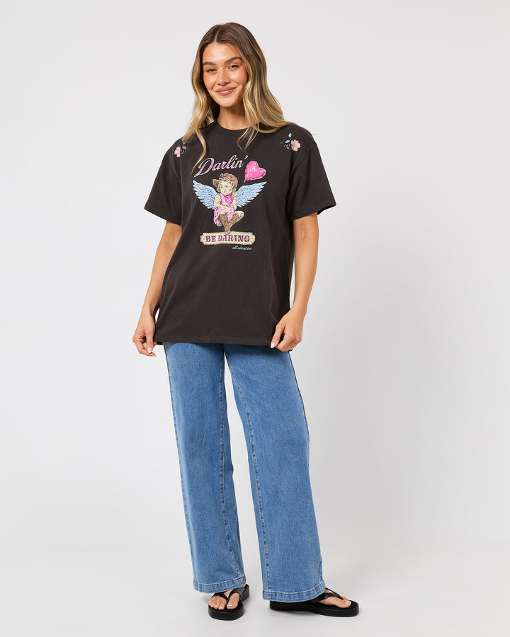 Daring Relaxed Tee Washed Black