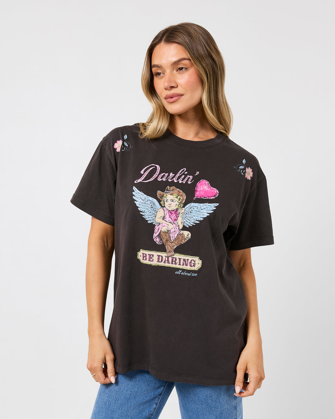 Daring Relaxed Tee Washed Black