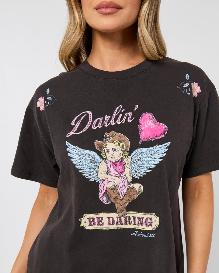 Daring Relaxed Tee Washed Black