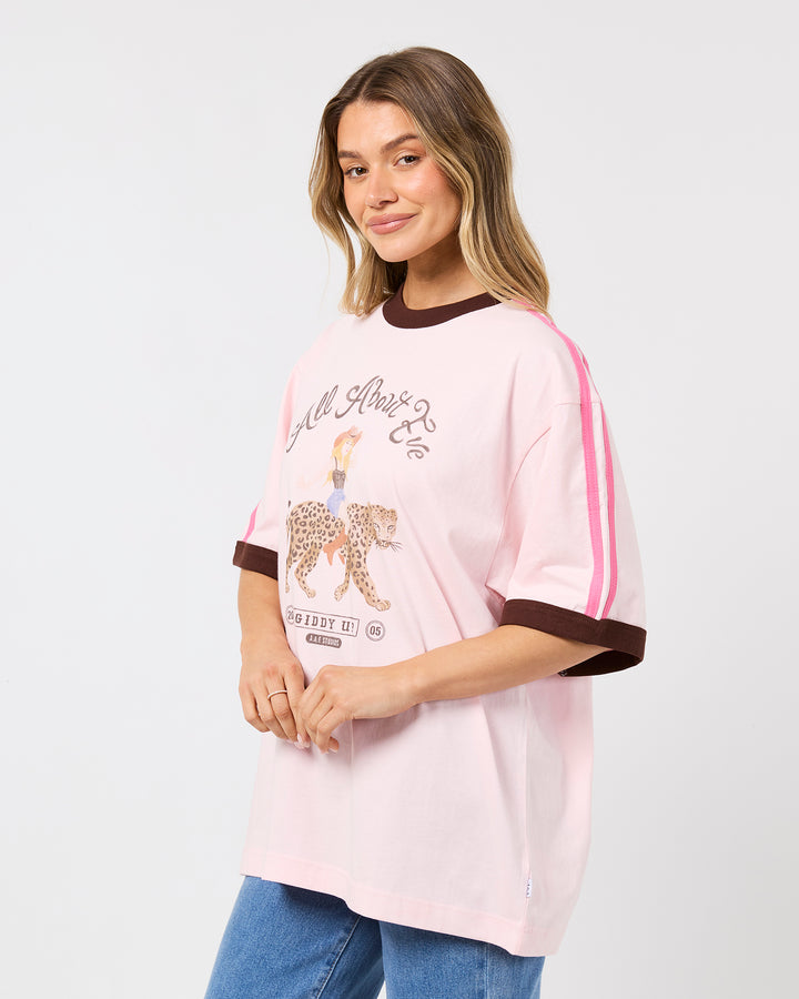 Run Wild Oversized Tee Pale Pink