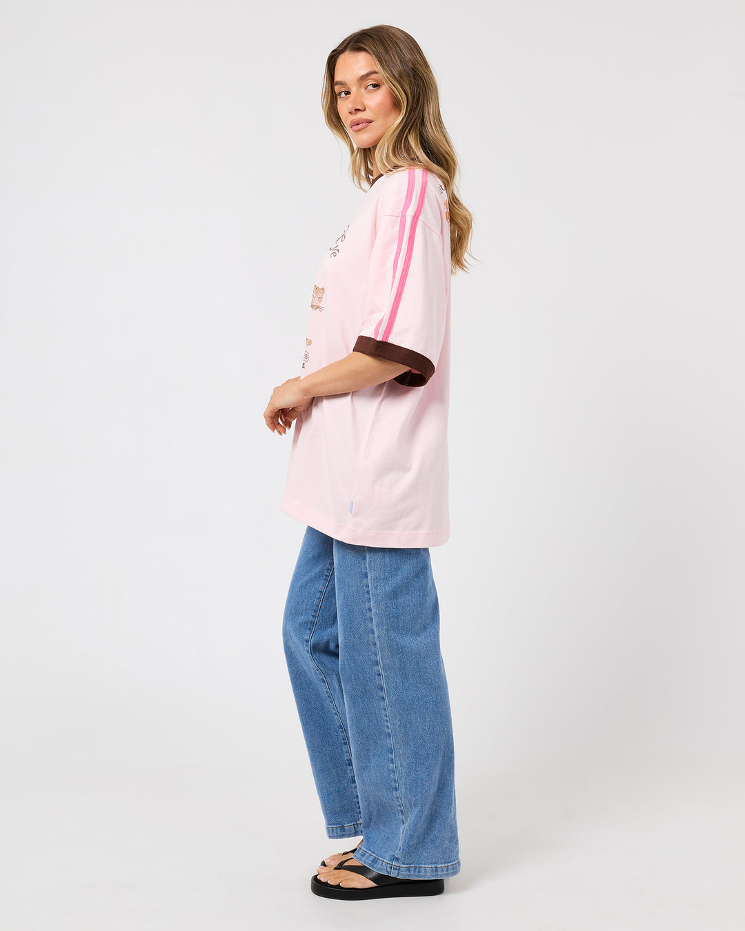 Run Wild Oversized Tee Pale Pink