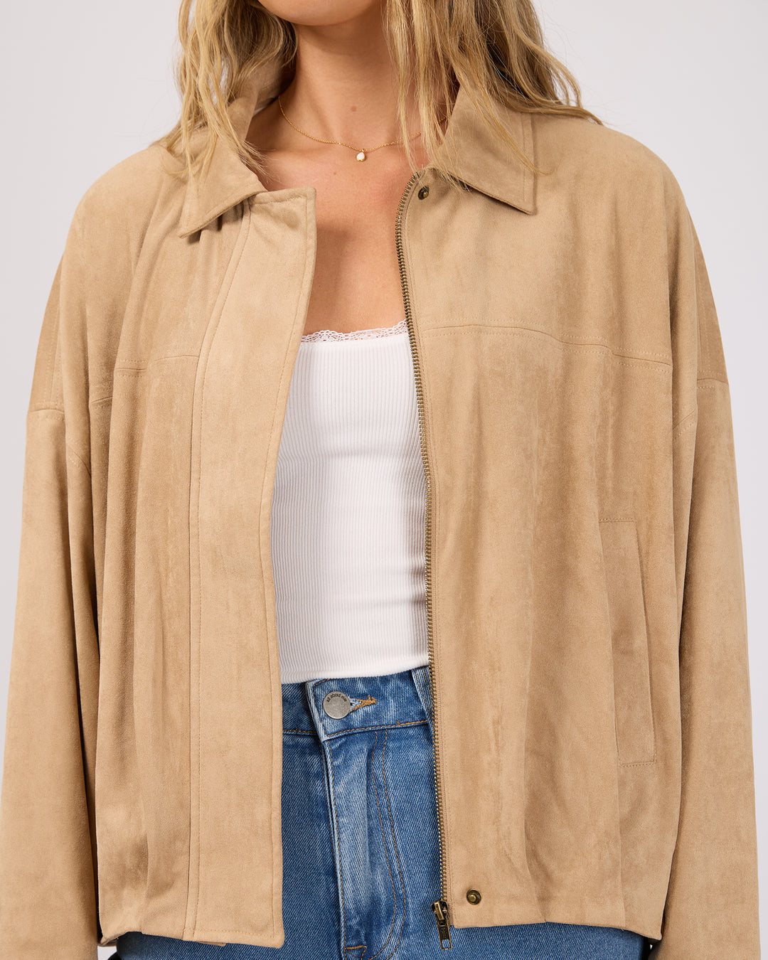 Haze Faux Suede Jacket Latte