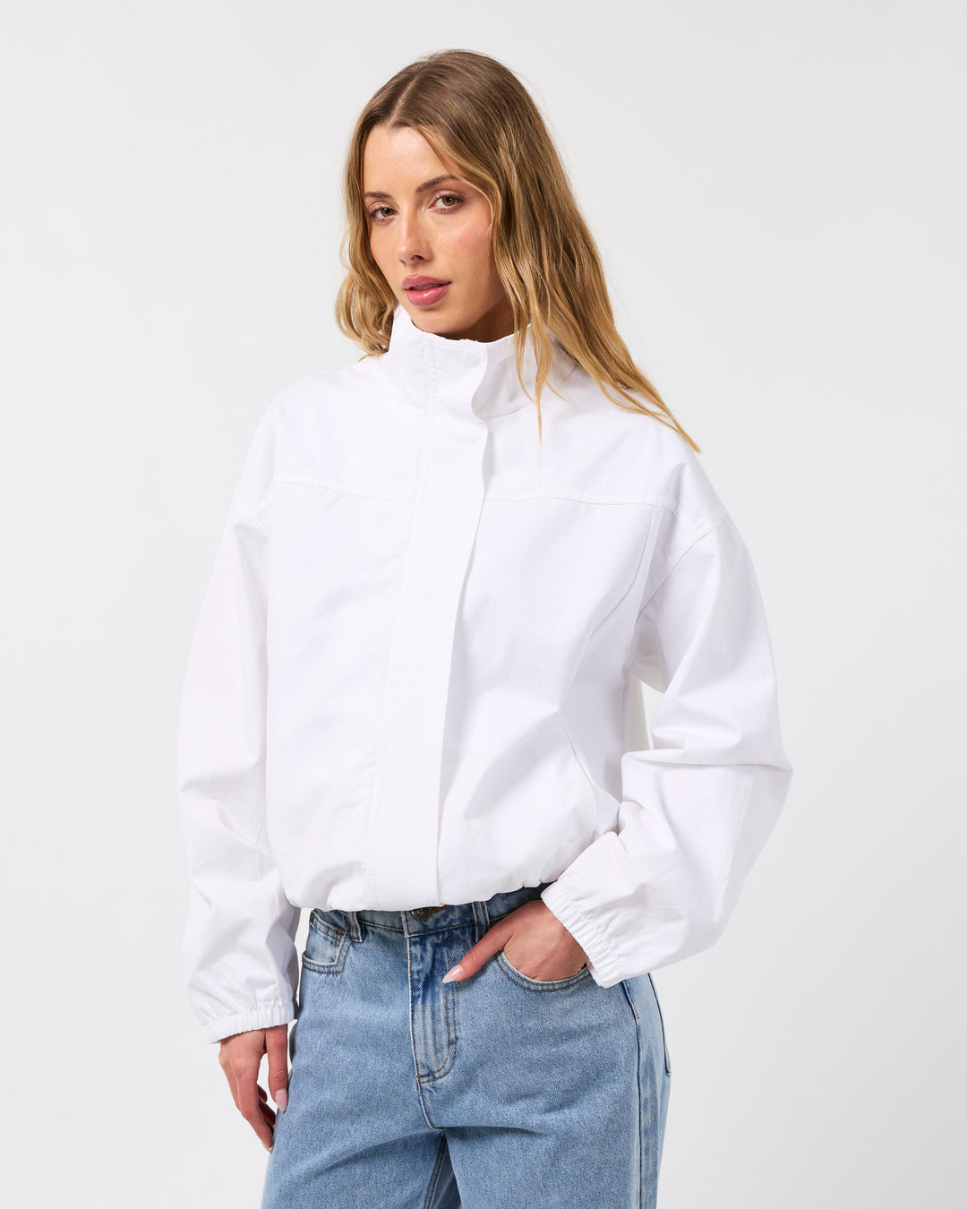 Margo Funnel Neck Jacket Vintage White