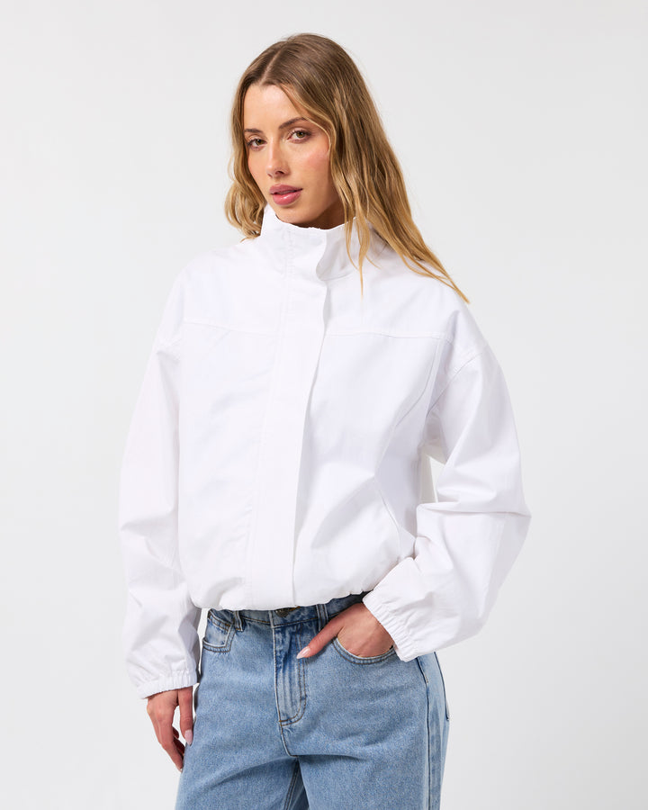 Margo Funnel Neck Jacket Vintage White