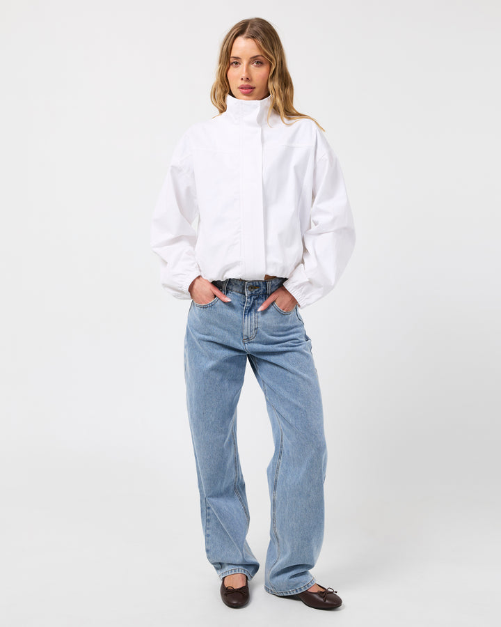 Margo Funnel Neck Jacket Vintage White