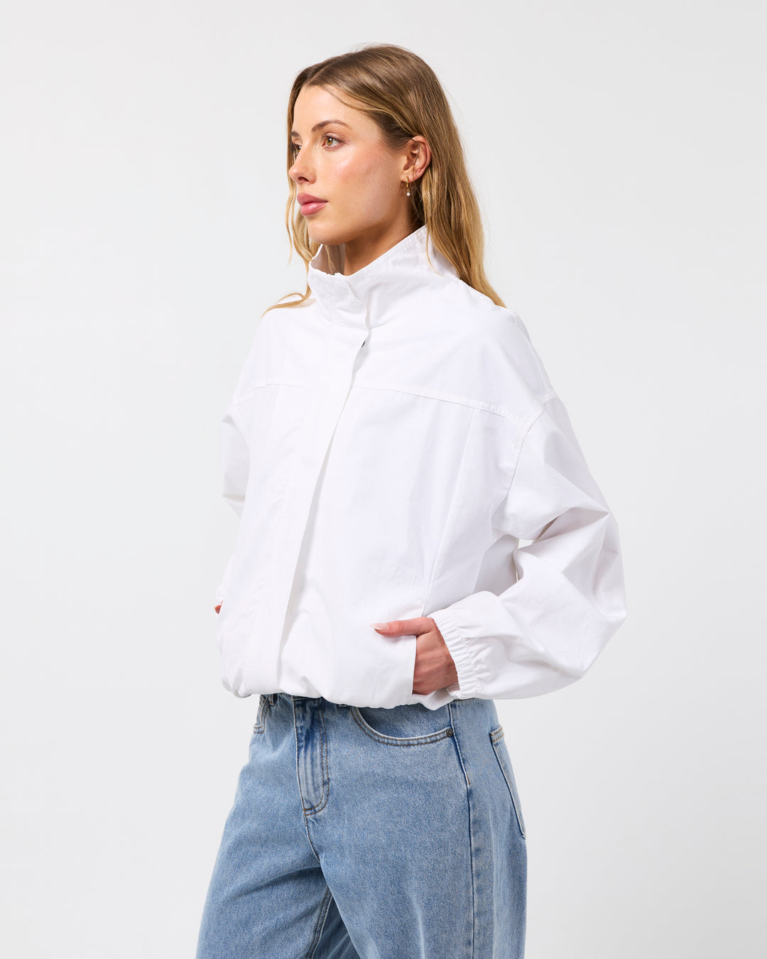 Margo Funnel Neck Jacket Vintage White