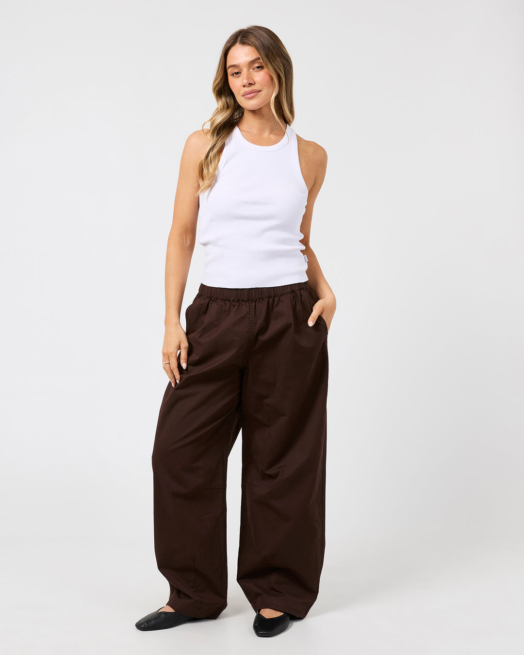 Margo Barrel Pant Chocolate