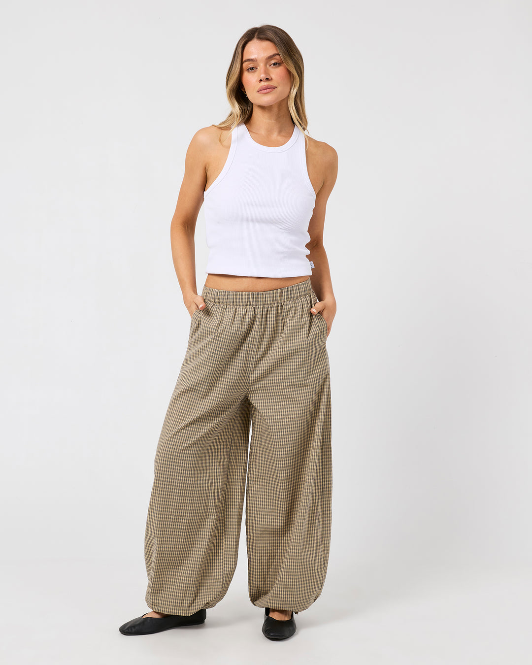 Kenna Check Pant Oatmeal