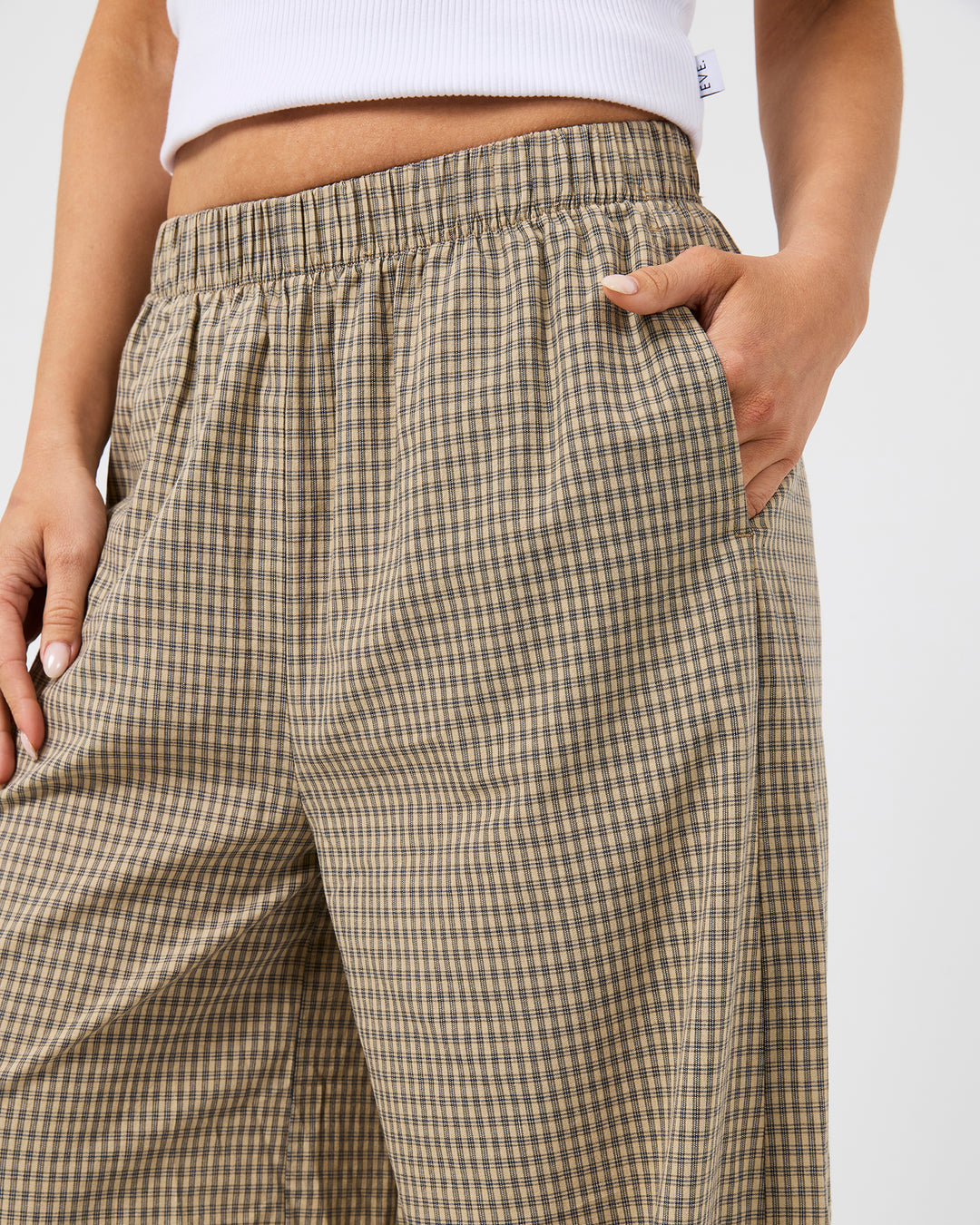 Kenna Check Pant Oatmeal