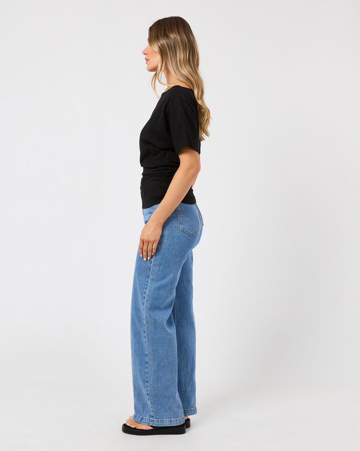 Lune Off Shoulder Top Black
