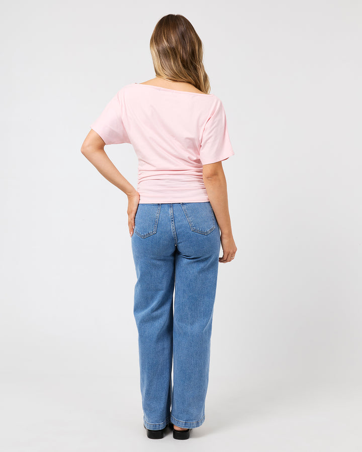 Lune Off Shoulder Top Light Pink