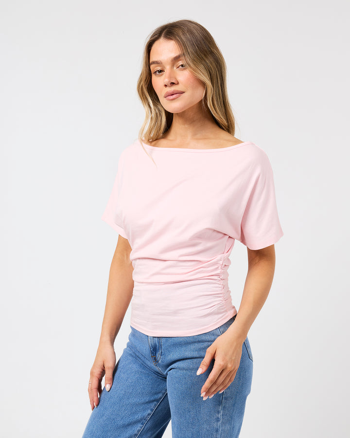 Lune Off Shoulder Top Light Pink