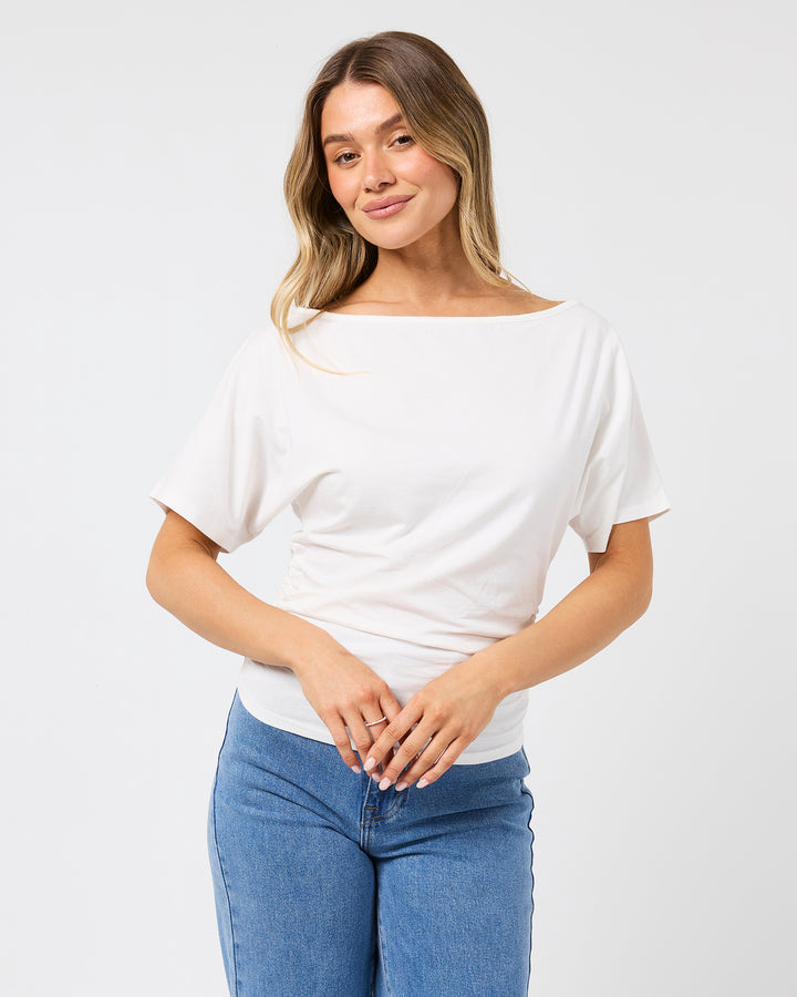 Lune Off Shoulder Top Vintage White