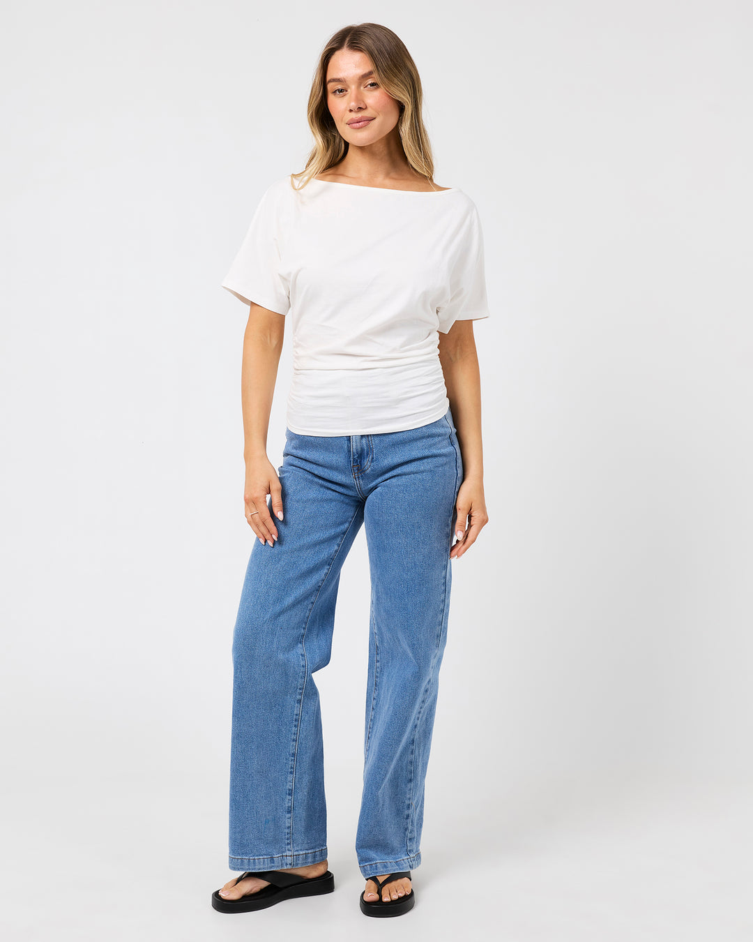 Lune Off Shoulder Top Vintage White