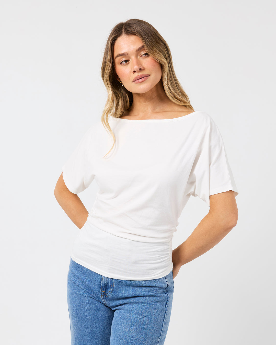 Lune Off Shoulder Top Vintage White