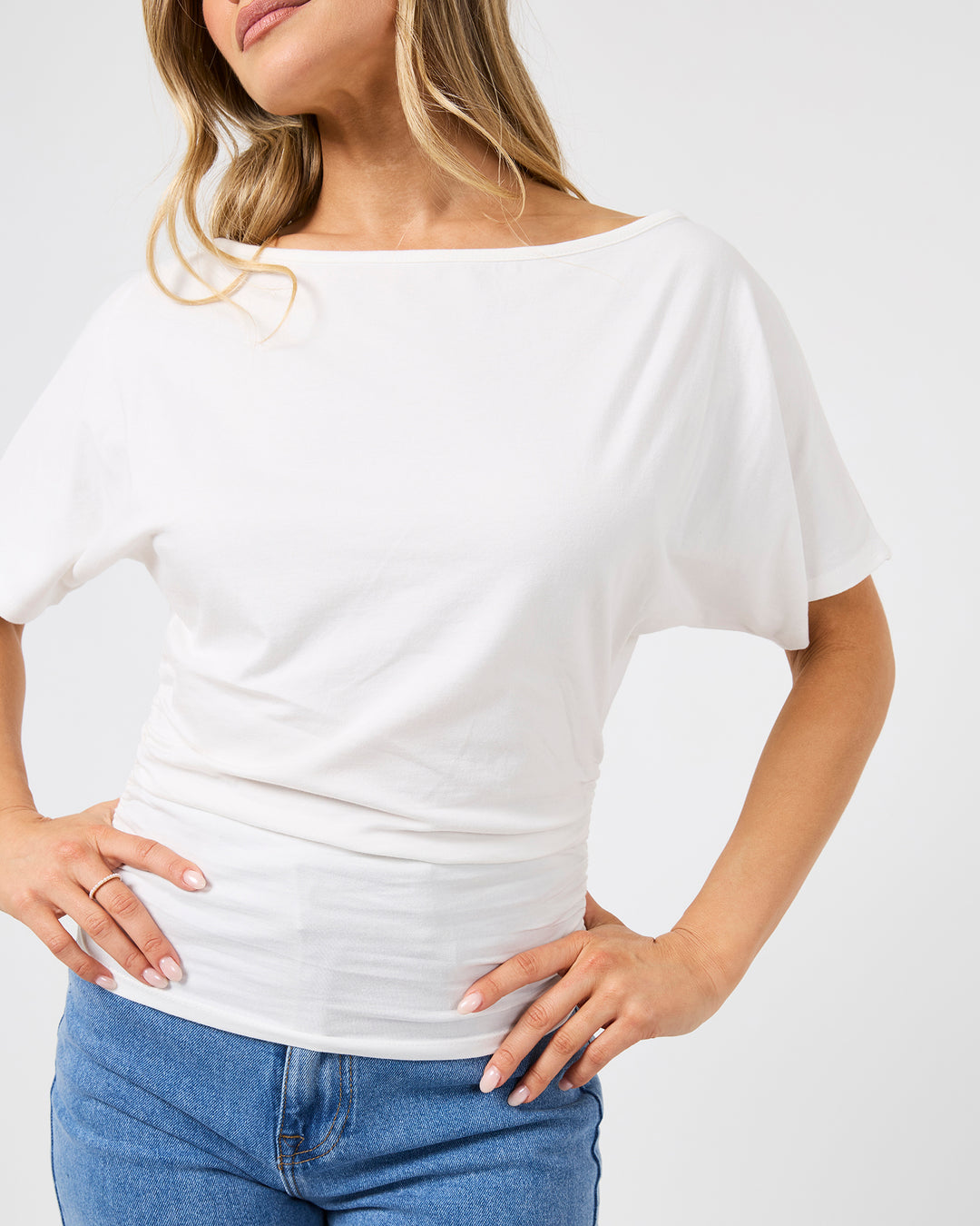 Lune Off Shoulder Top Vintage White