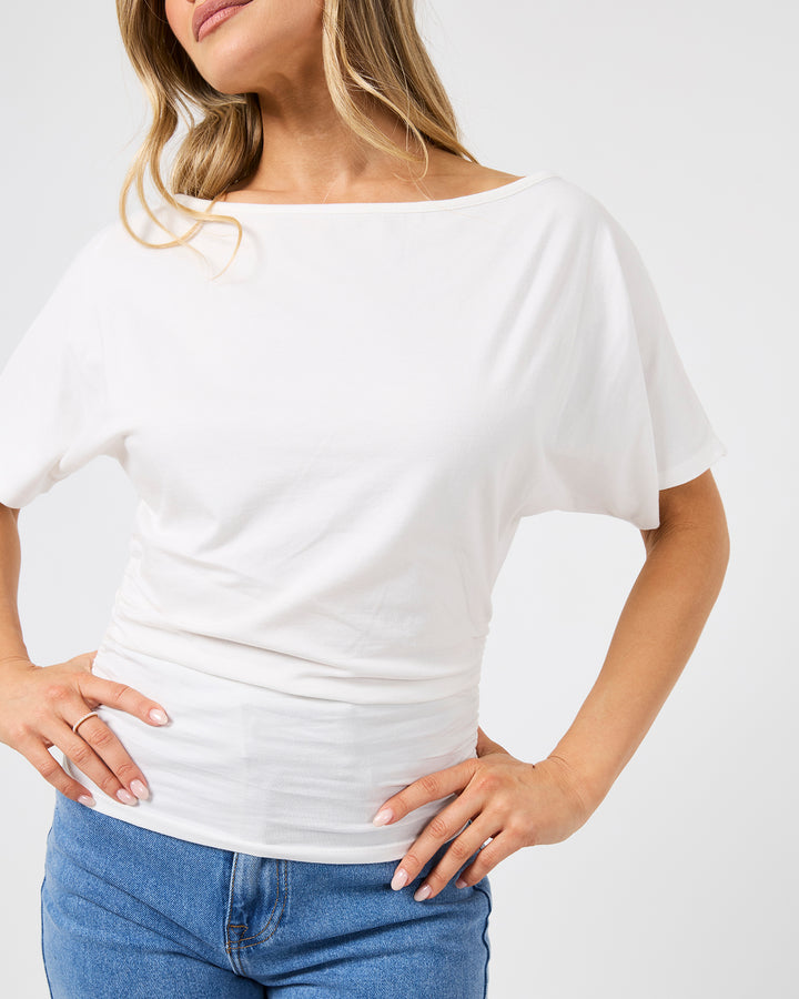 Lune Off Shoulder Top Vintage White