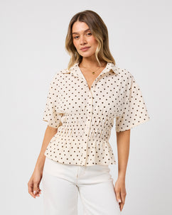 Imani Shirred Top Vanilla