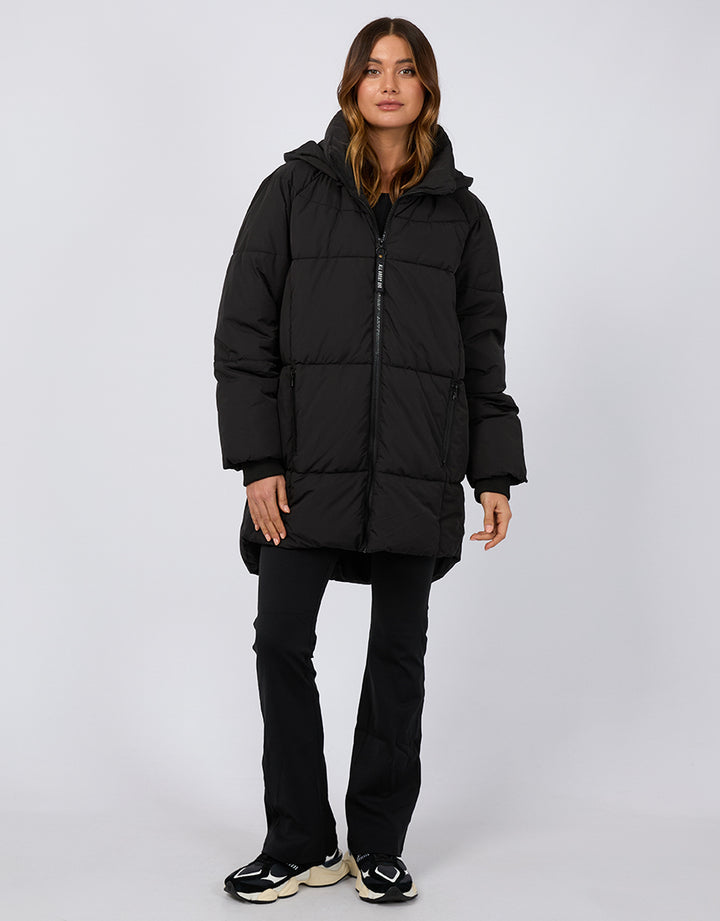 Remi Luxe Midi Puffer Black