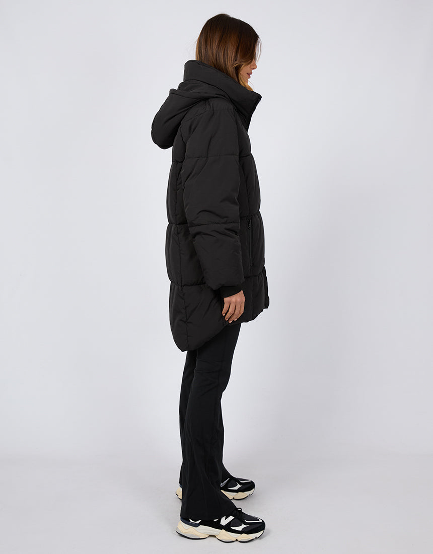 Remi Luxe Midi Puffer Black