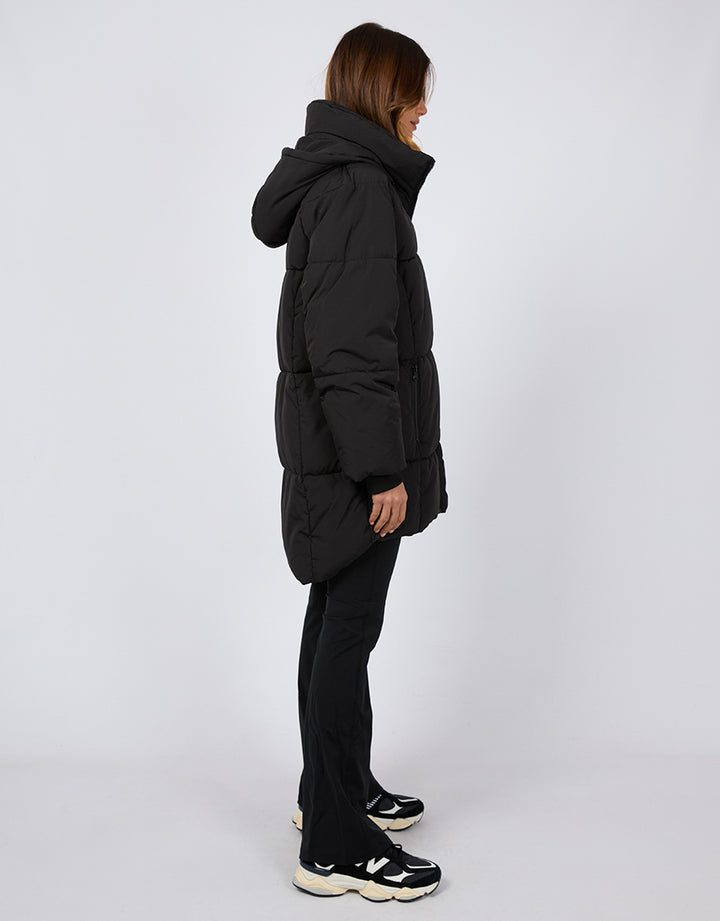 Remi Luxe Midi Puffer Black