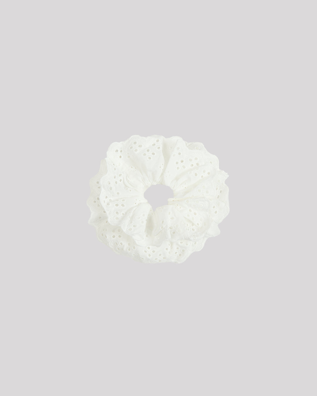 Lola Broderie Scrunchie Vintage White