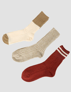 Aae Cabin Knit Sock 3 Pack Multicoloured