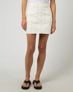 Becca Denim Skirt Vintage White