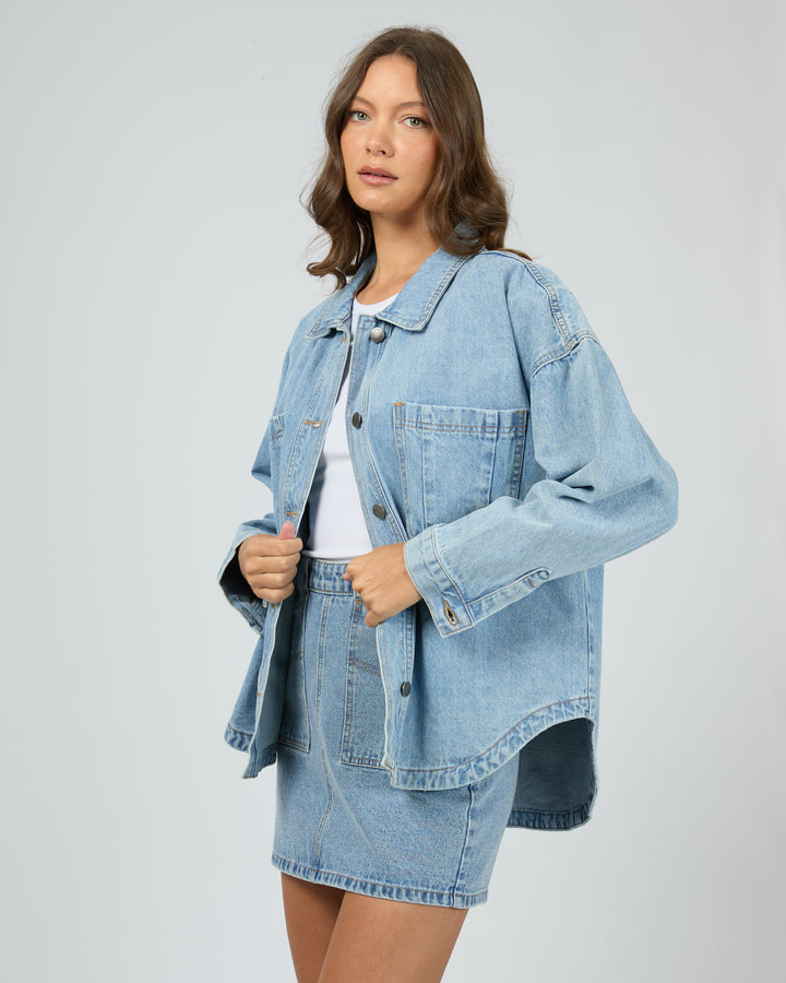 Dale Denim Shacket Light Blue