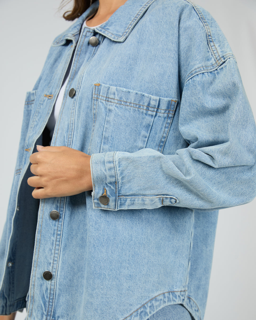 Dale Denim Shacket Light Blue