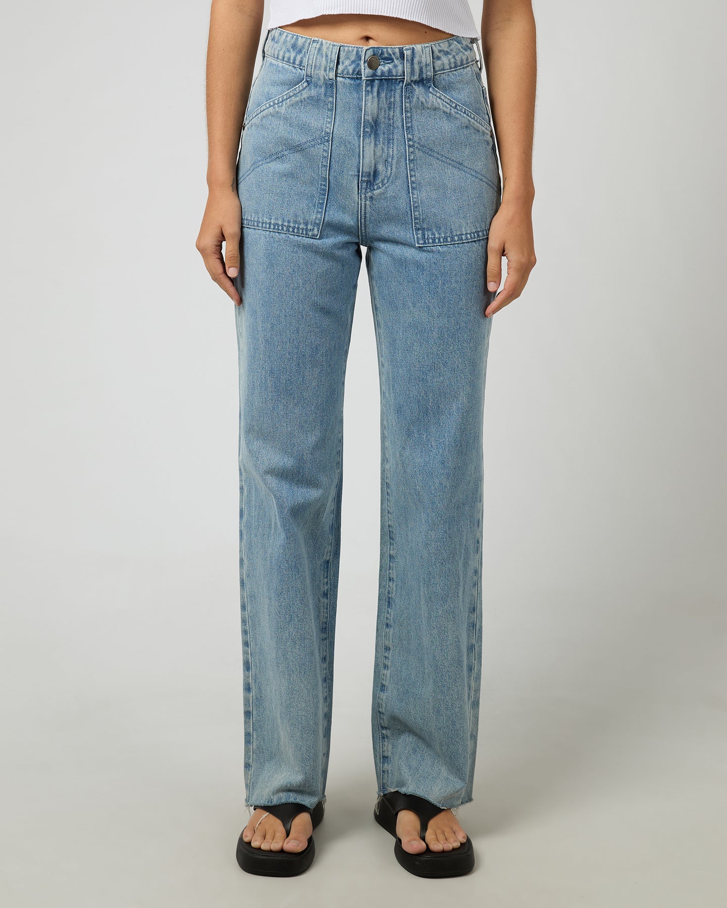 【YOURNUS】Becca Long Wide Denim Pants Becca Pant Light Blue – All About Eve Clothing