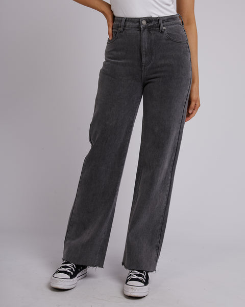 【COSYHARU】Deep black smoke wide denim pants COSYHARU】Deep black smoke wide denim pants