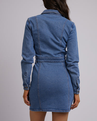 Kayla Denim Mini Dress Heritage Blue