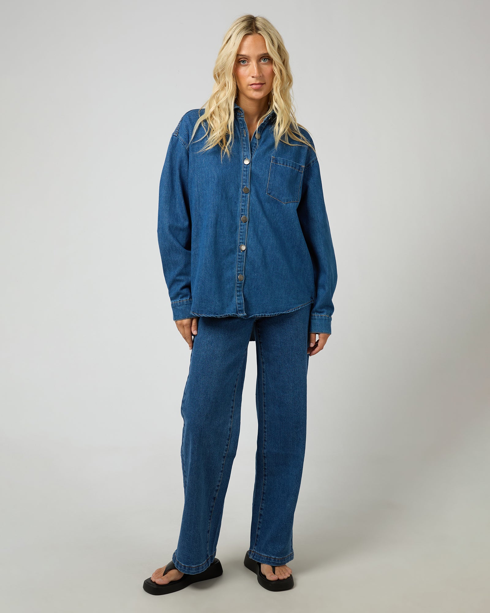 Maci Denim Shirt Heritage Blue – All About Eve Clothing