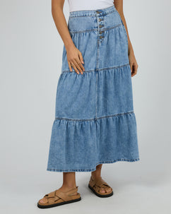 Coco Denim Maxi Skirt Light Blue