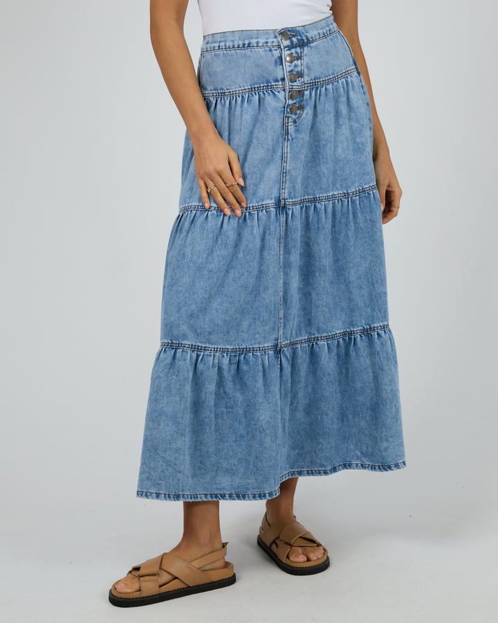Coco Denim Maxi Skirt Light Blue