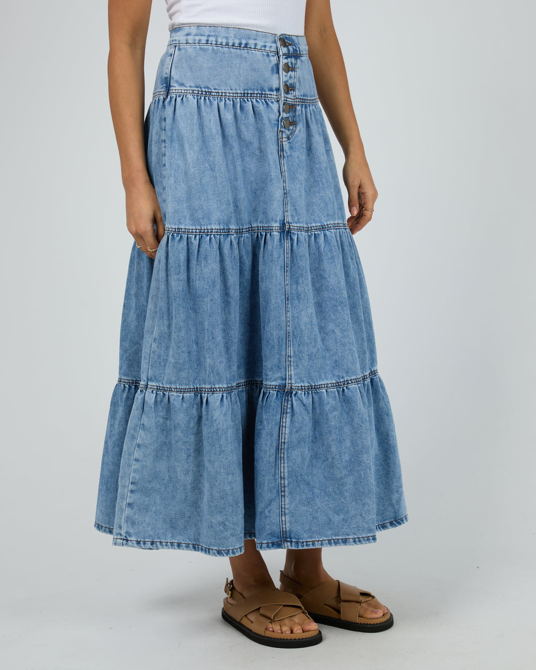 Coco Denim Maxi Skirt Light Blue