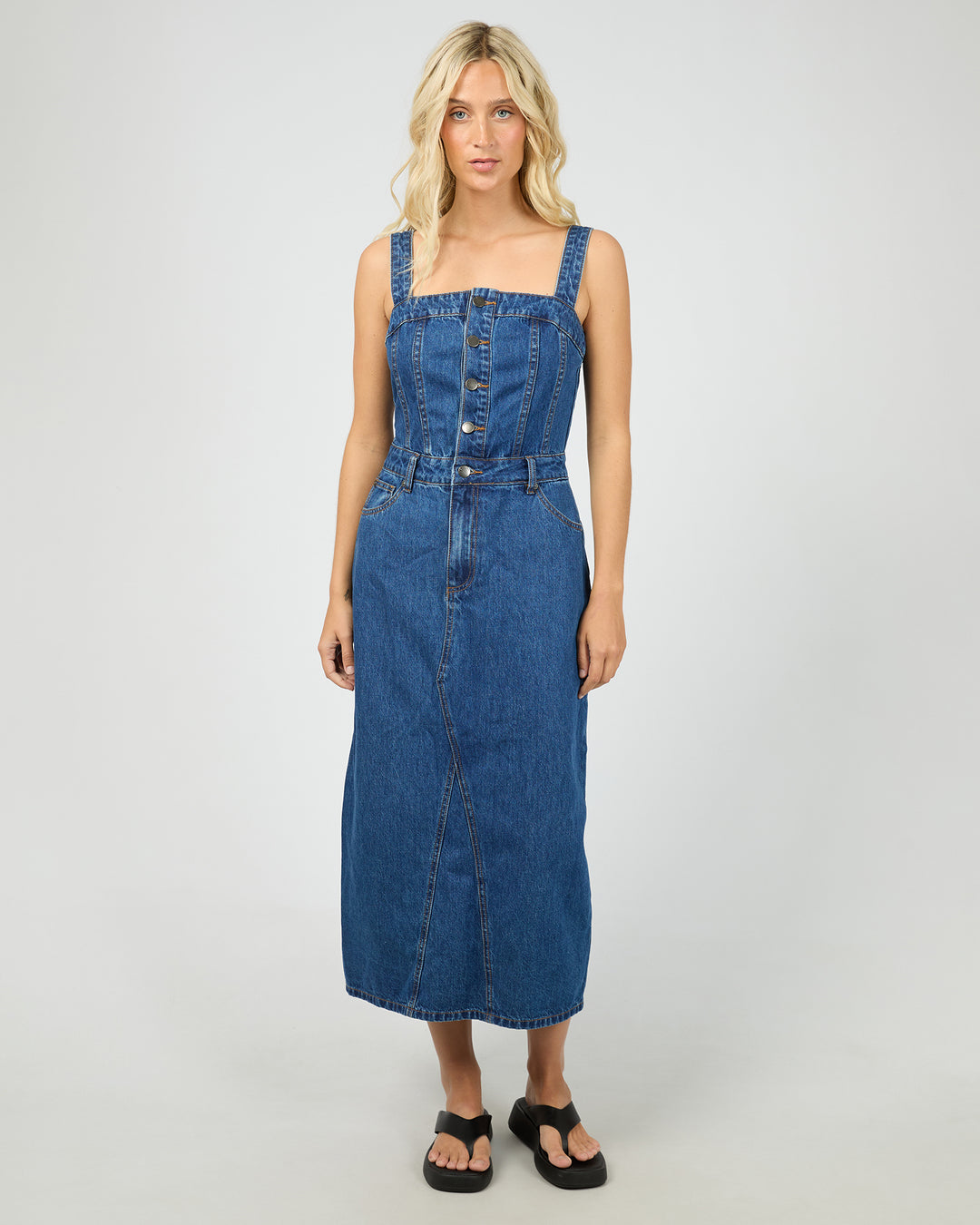 Coco Midi Denim Dress Heritage Blue
