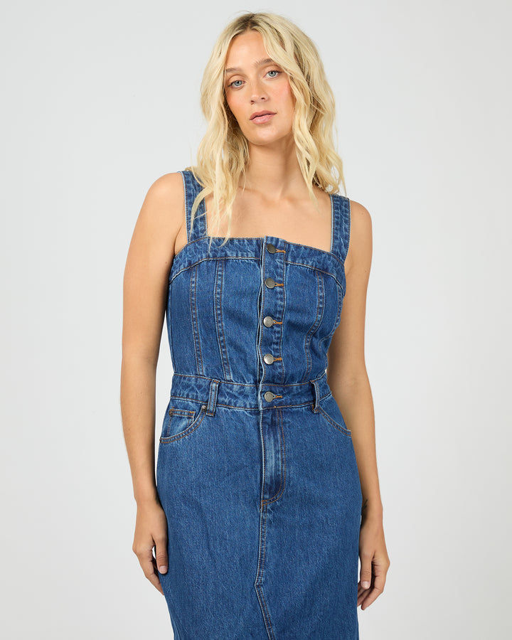 Coco Midi Denim Dress Heritage Blue