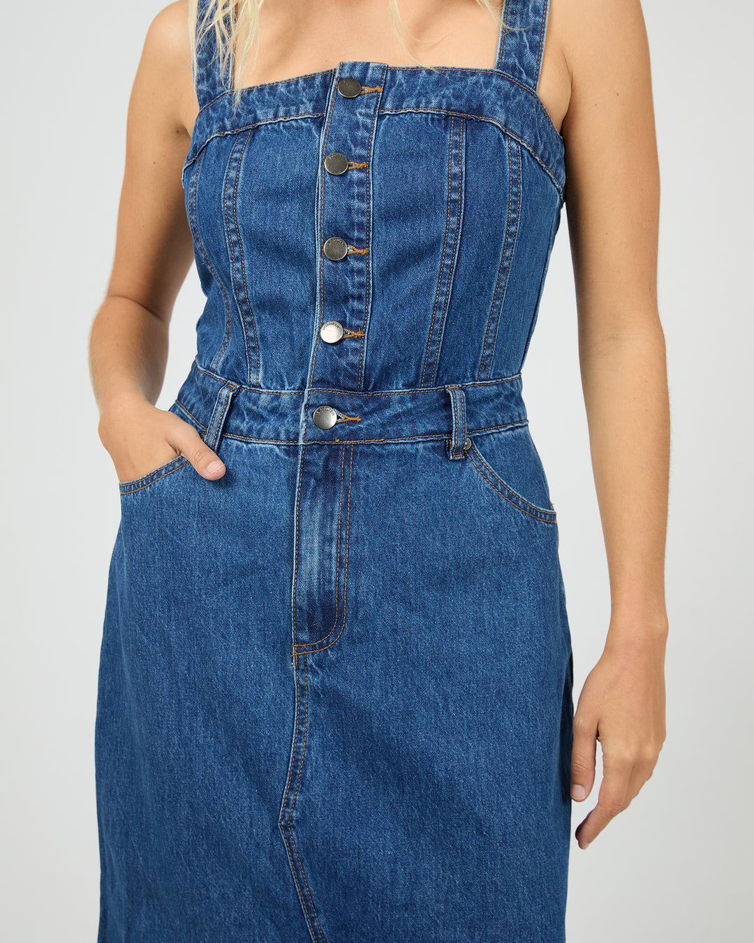 Coco Midi Denim Dress Heritage Blue