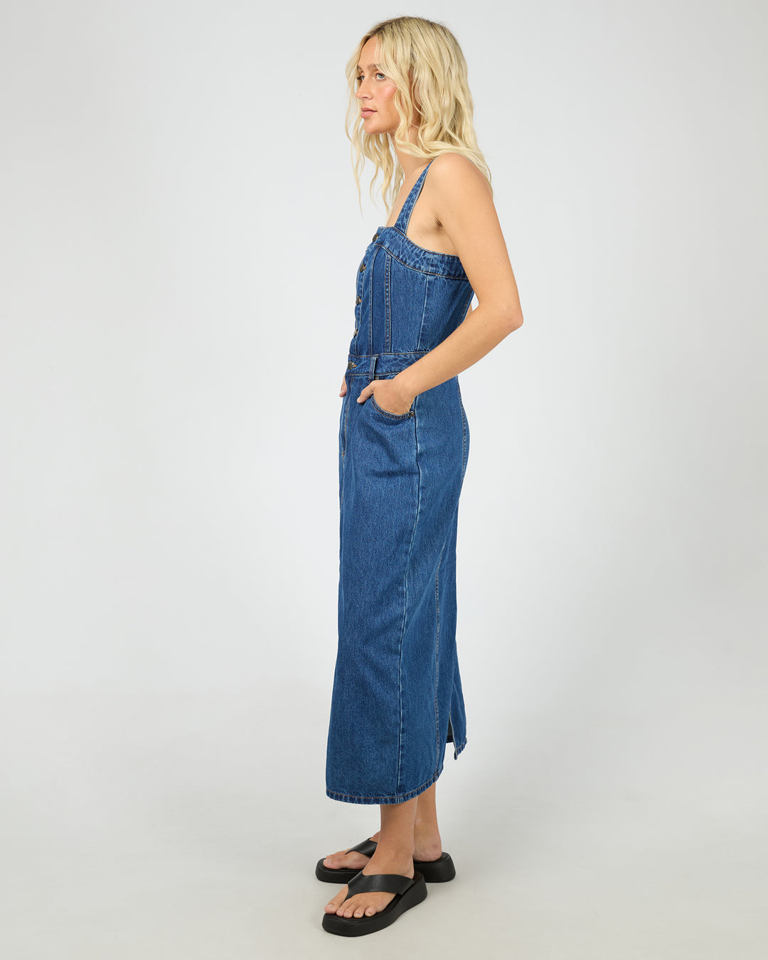 Coco Midi Denim Dress Heritage Blue
