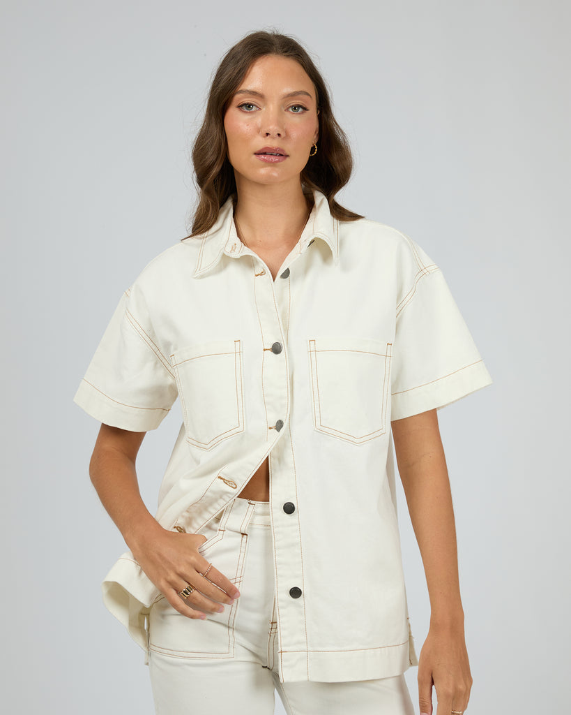 Simi Denim Shirt Vintage White – All About Eve Clothing