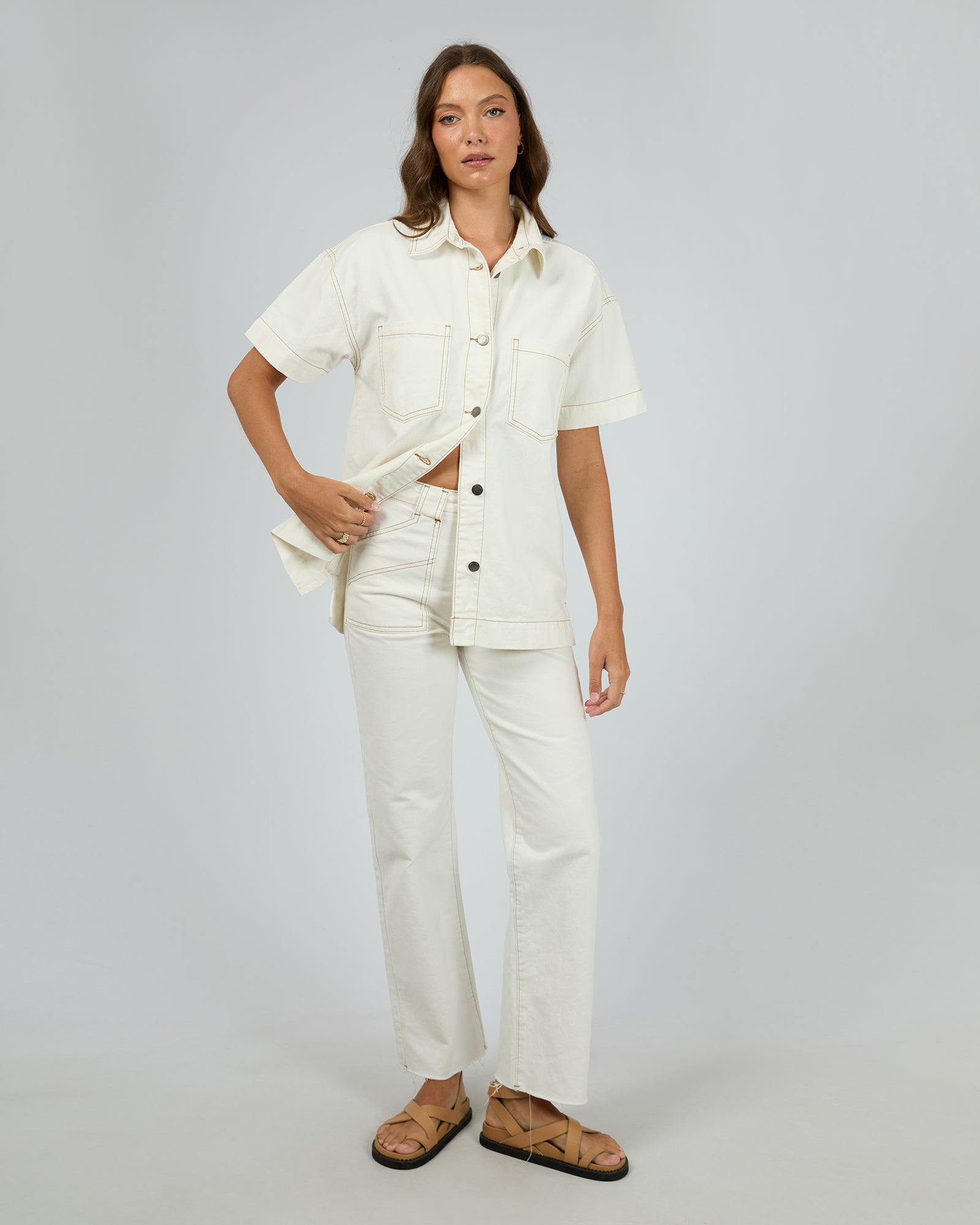 Simi Denim Shirt Vintage White – All About Eve Clothing