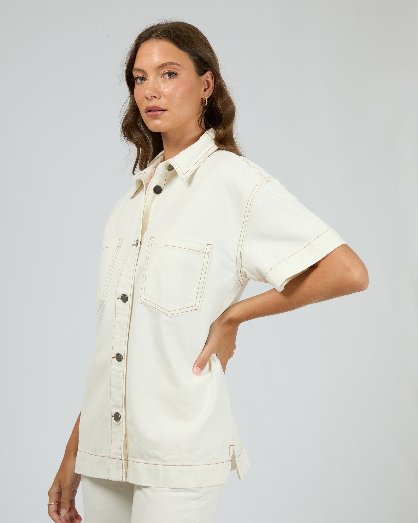 Simi Denim Shirt Vintage White – All About Eve Clothing