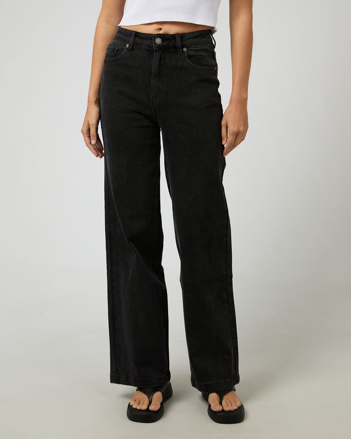 Jacqui Wide Leg Washed Black