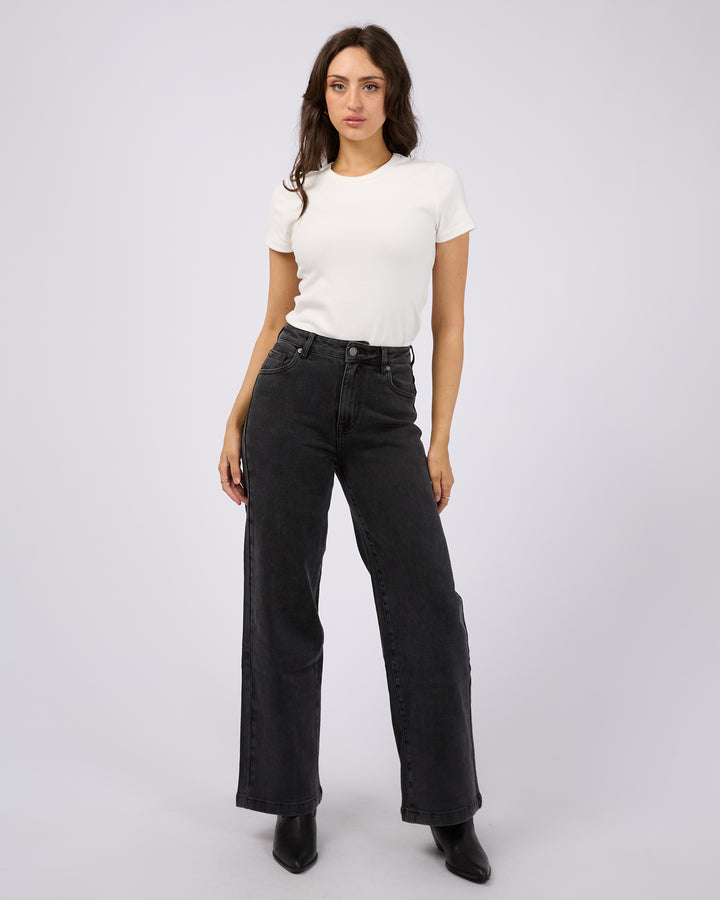 Jacqui Wide Leg Washed Black