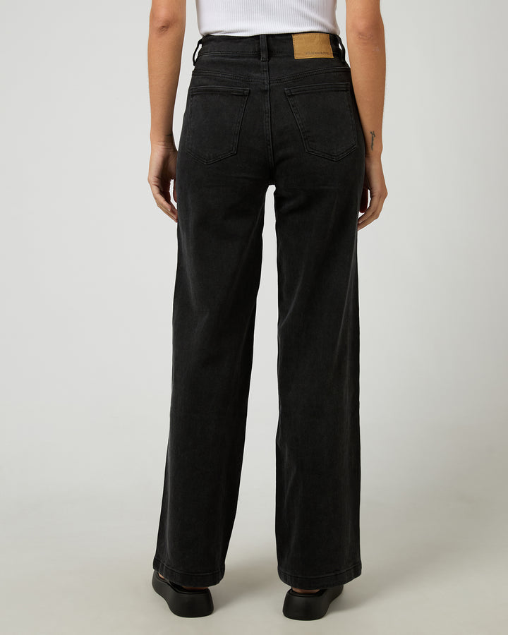 Jacqui Wide Leg Washed Black