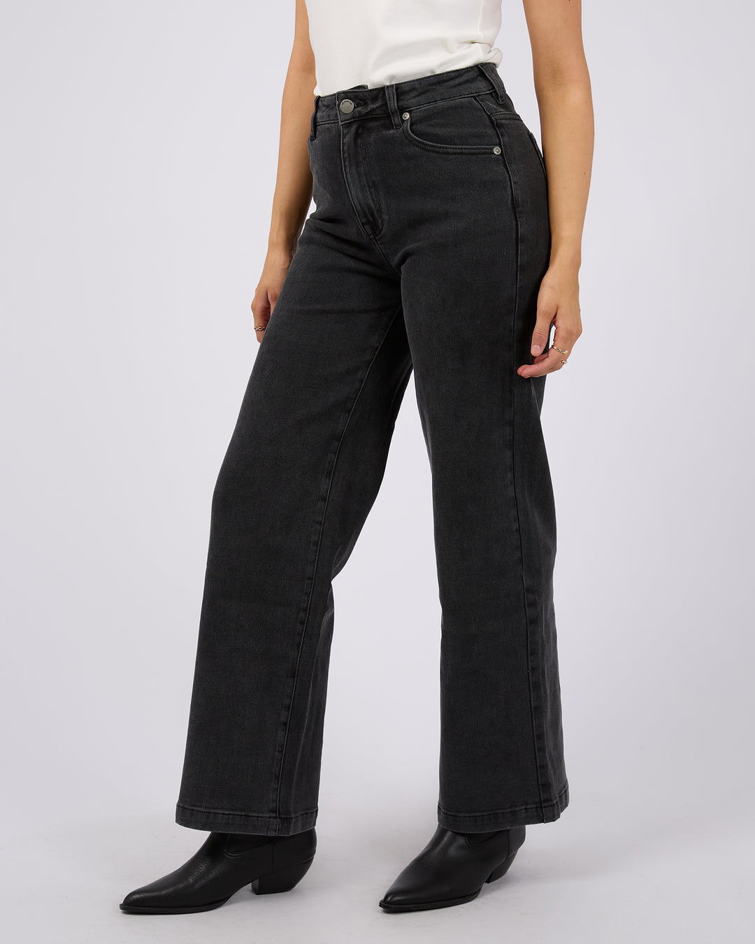 Jacqui Wide Leg Washed Black