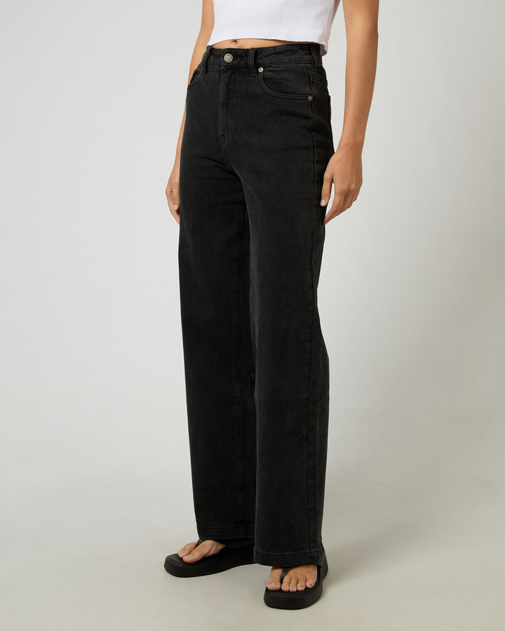 Jacqui Wide Leg Washed Black