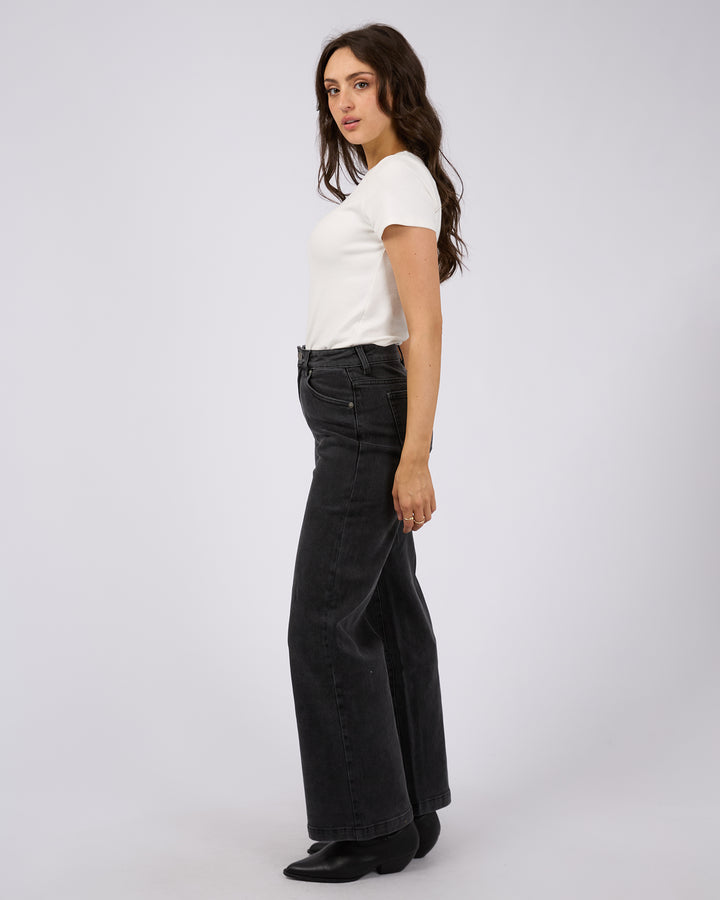Jacqui Wide Leg Washed Black